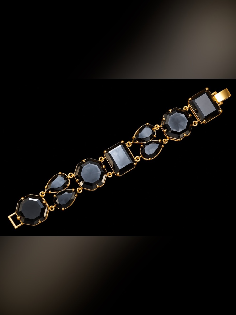 kate spade Gold-Tone Bracelet with Black Stones